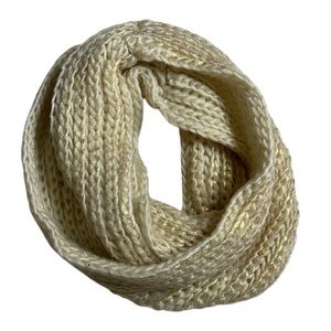 infinity scarf in cream with gold glitter